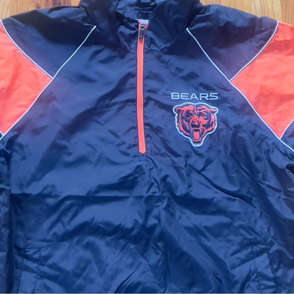 Chicago Bears NFL Half-Zip Pullover Windbreaker Jacket Adult XXL NWT - Picture 2 of 3